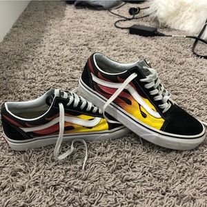 Women’s Black Vans with Flames